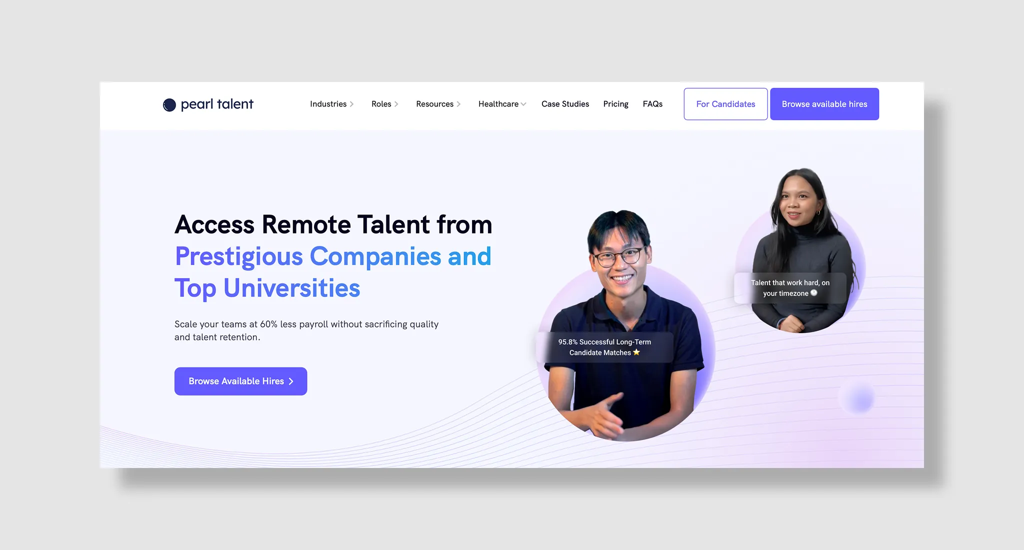 Pearl talent homepage