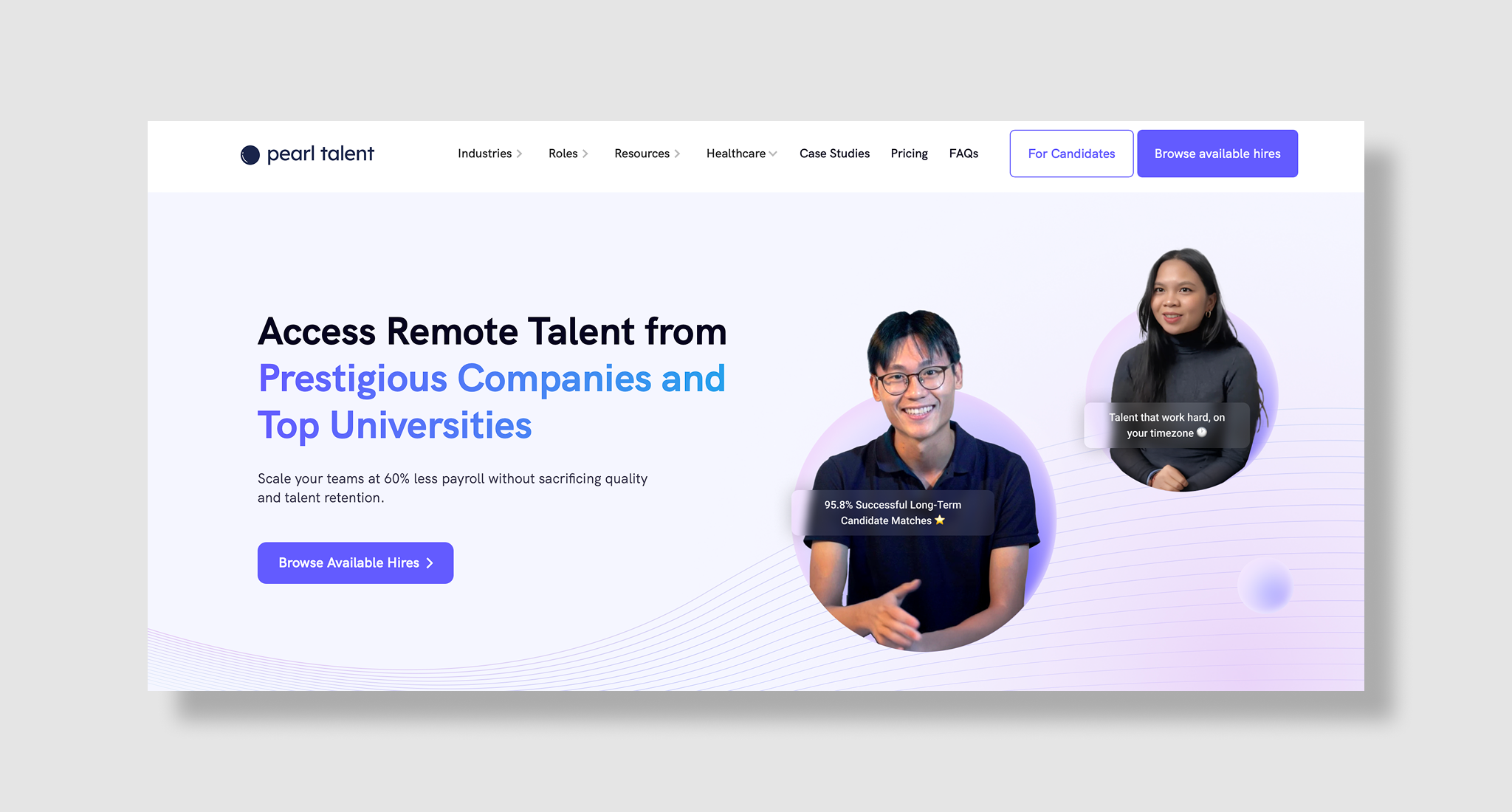 Pearl Talent homepage