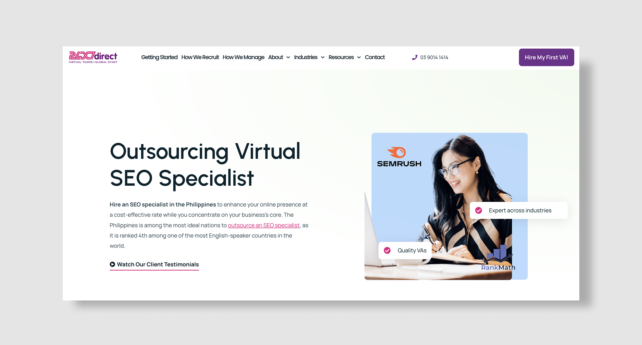 24-7 Direct homepage