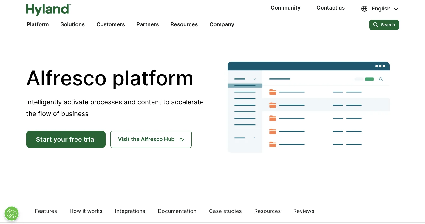https://alfresco.com homepage