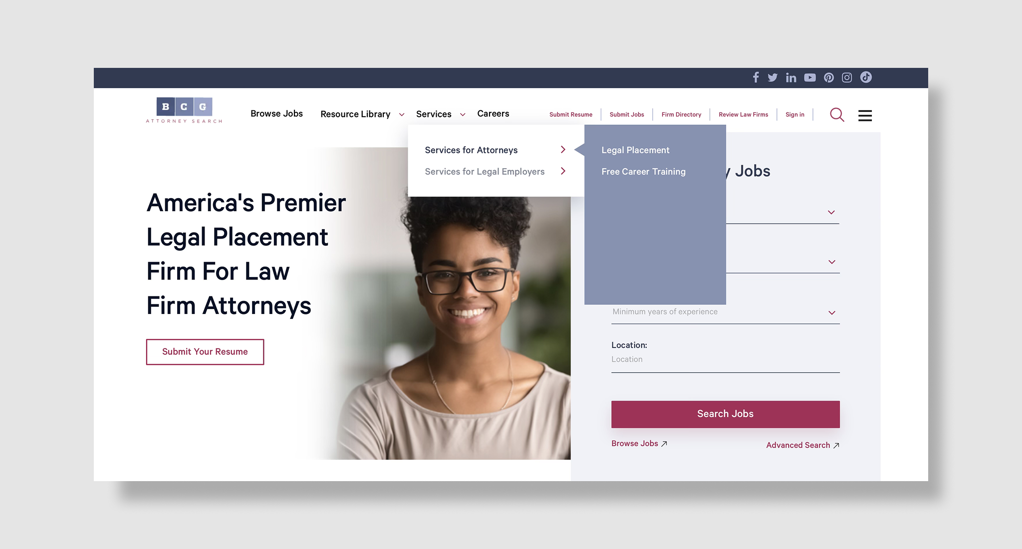 BCG Attorney Search homepage