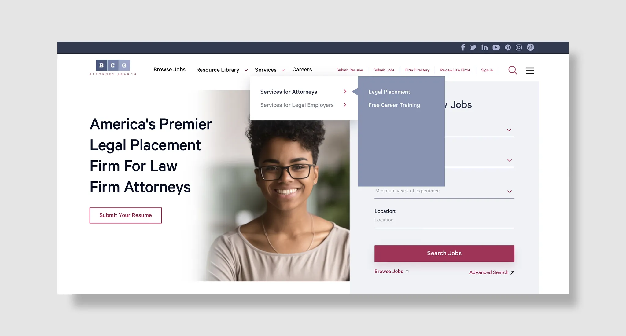 BCG Attorney Search homepage