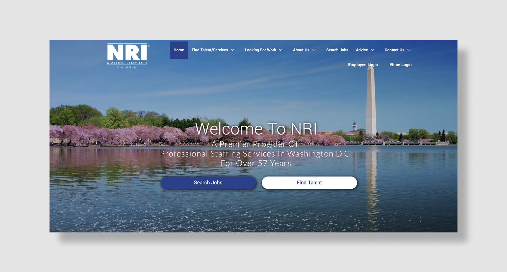 NRI Staffing Resources homepage