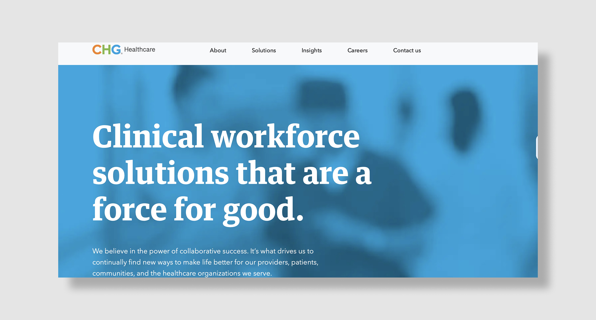 CHG Healthcare homepage