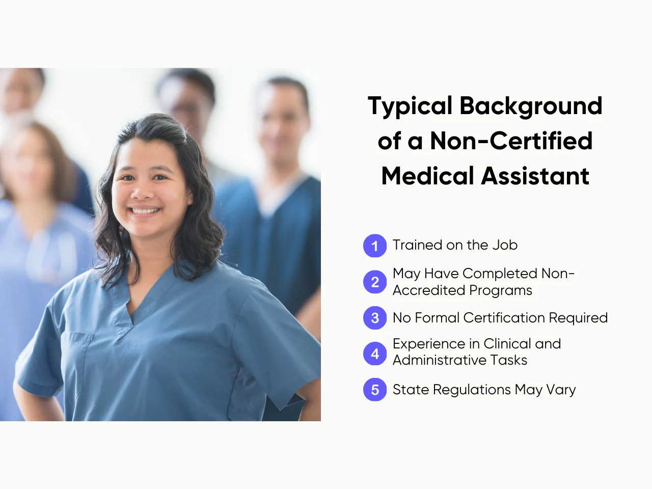 Typical Background of a Non-Certified Medical Assistant