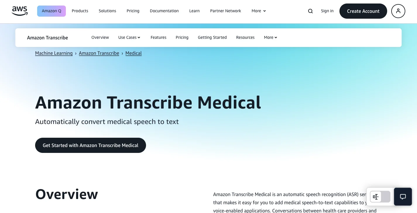 Amazon Transcribe Medical