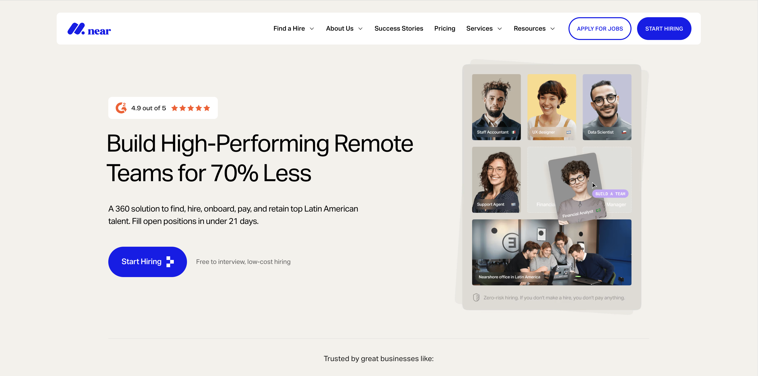 Hire with Near Website