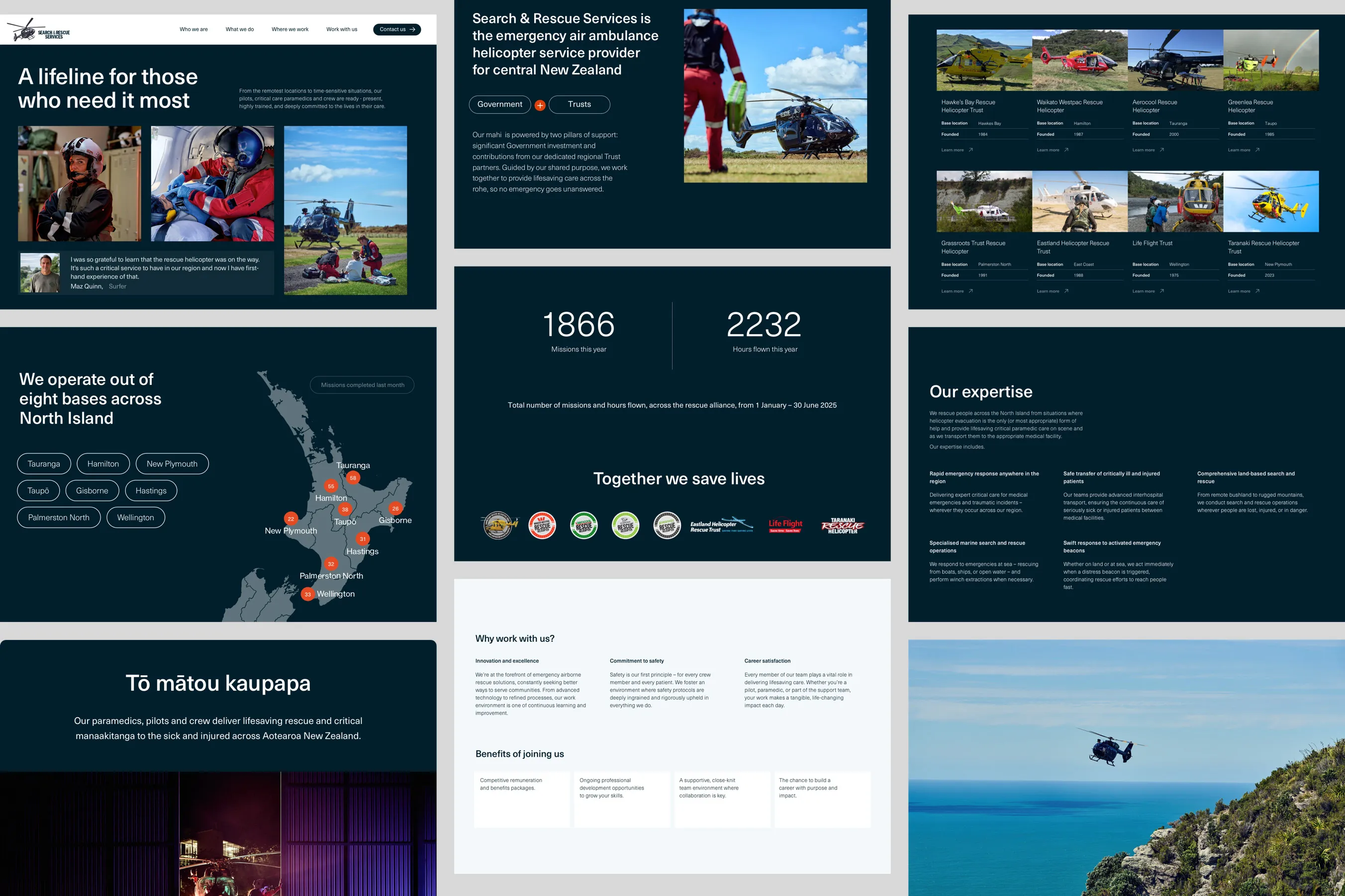 website designs for the search and rescue service organisation 