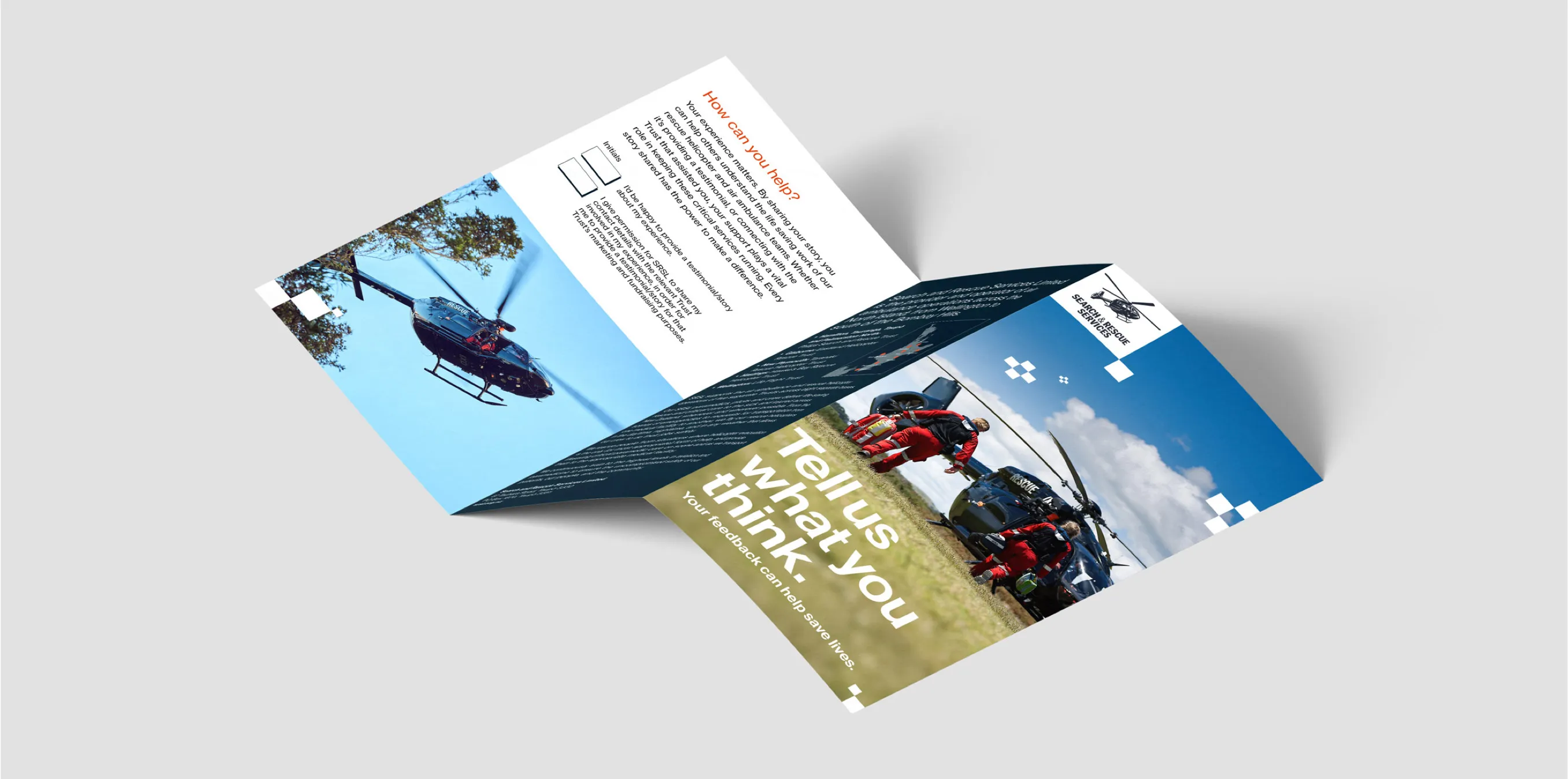 printed flier for rescue organisation 