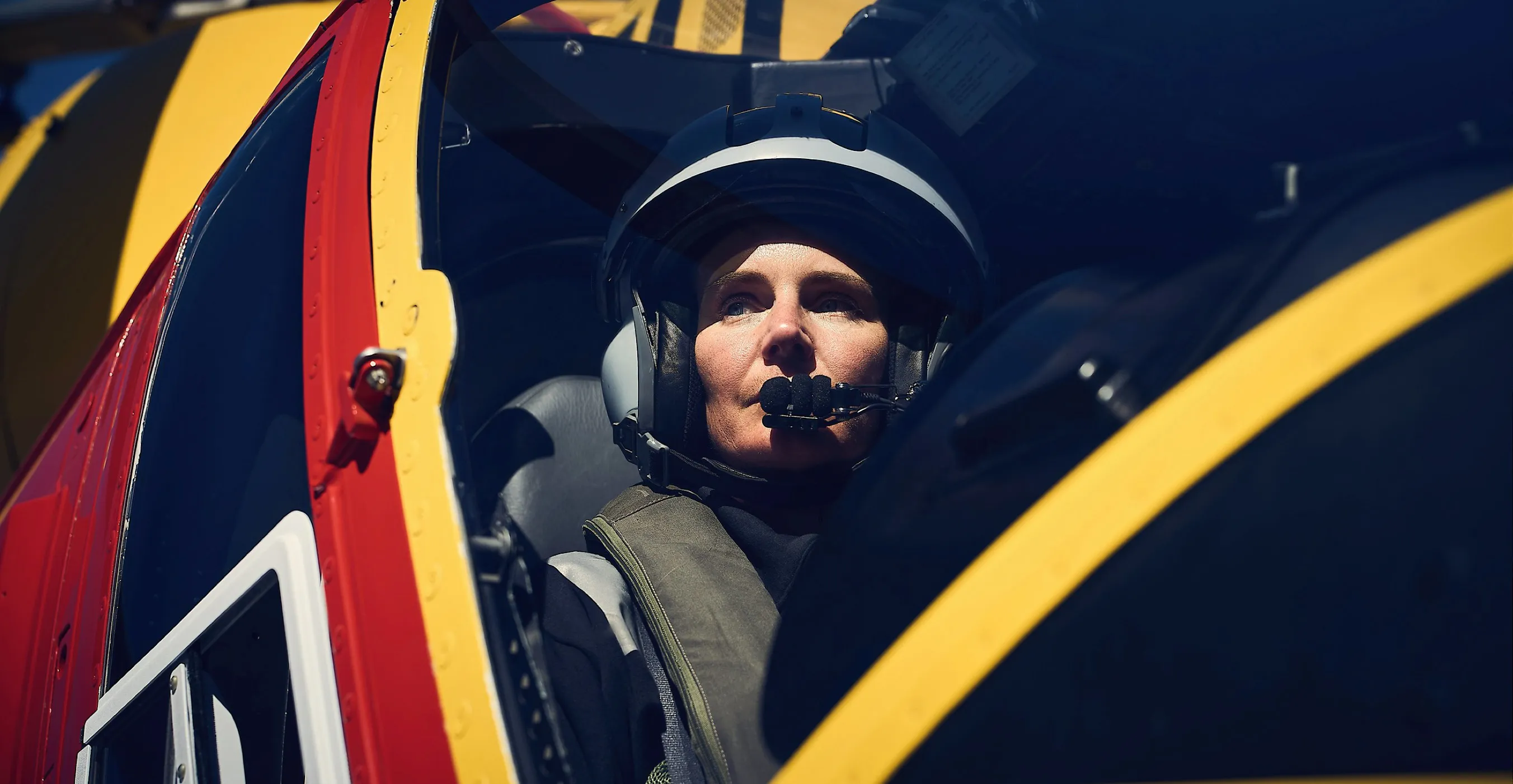 Female rescue helicopter pilot 