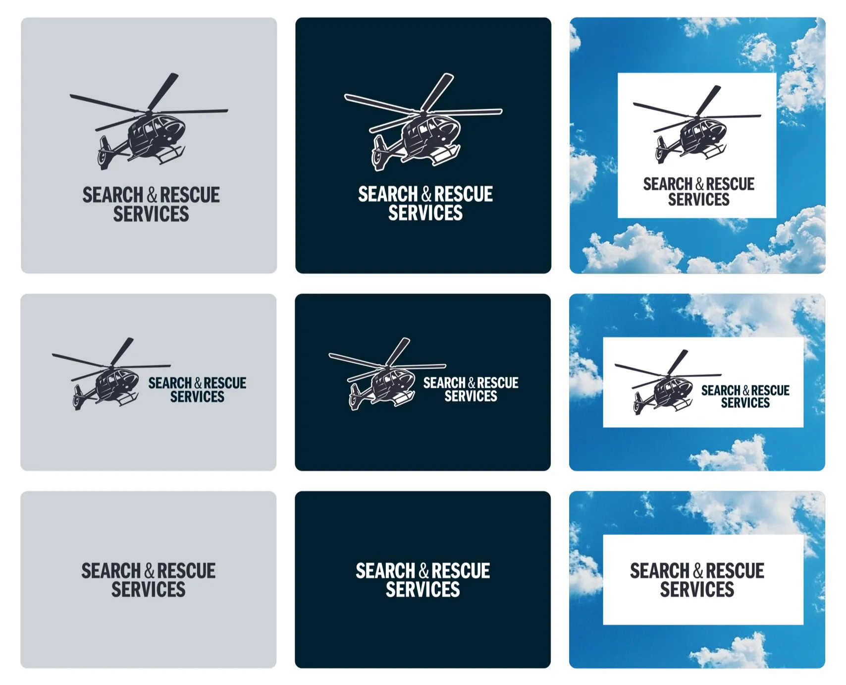 logo variations of rescue helicopter