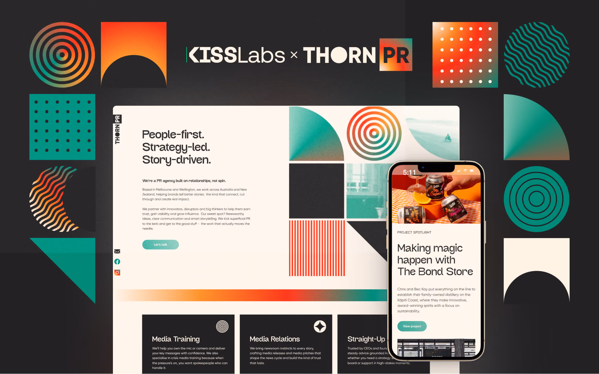 ThornPR website on mobile and Desktop