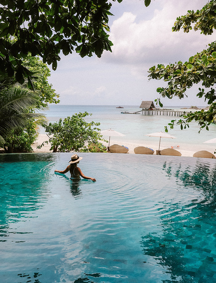 infinity pool in daylight