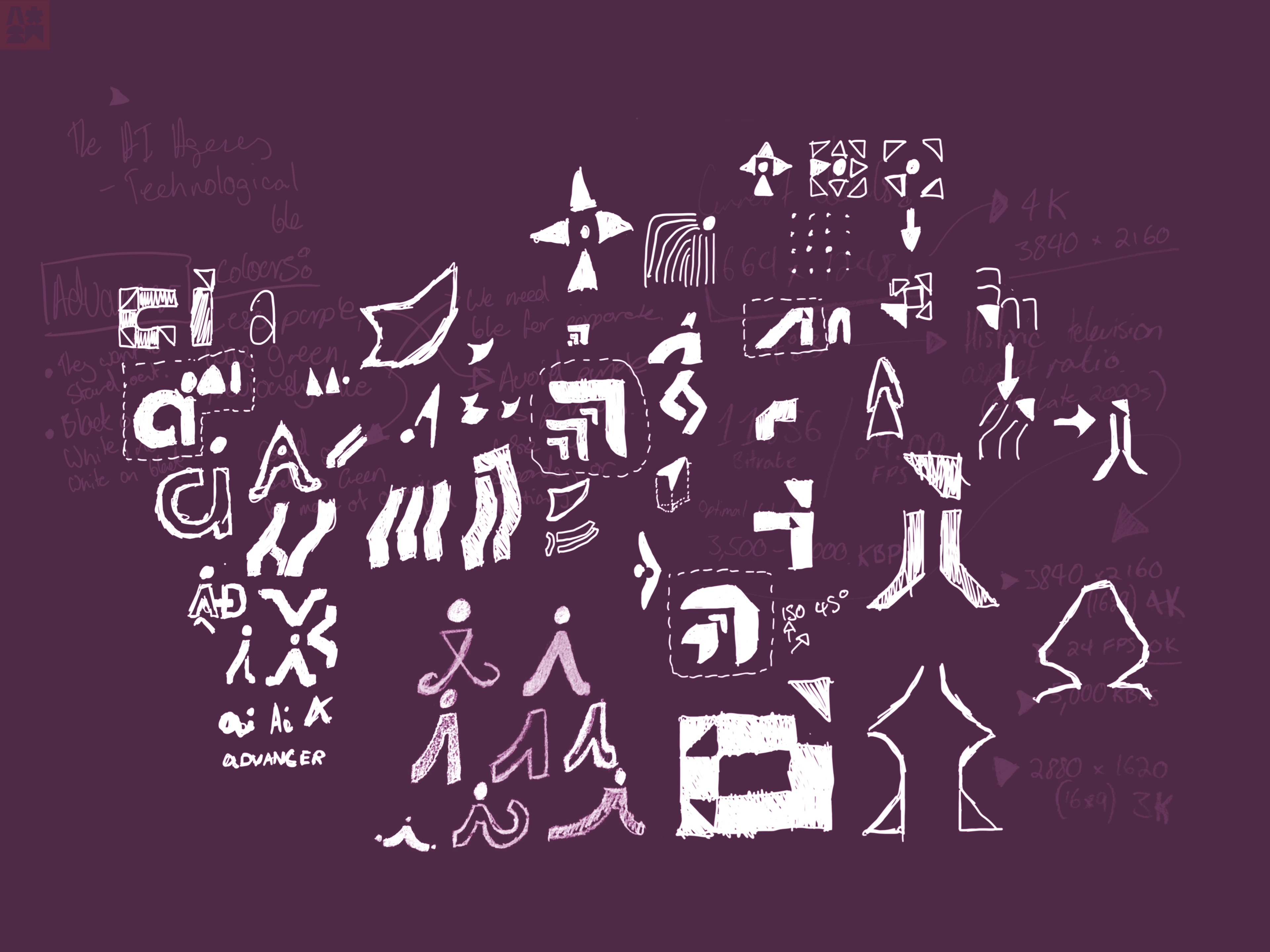 Digitised hand sketches for the Advancer logo