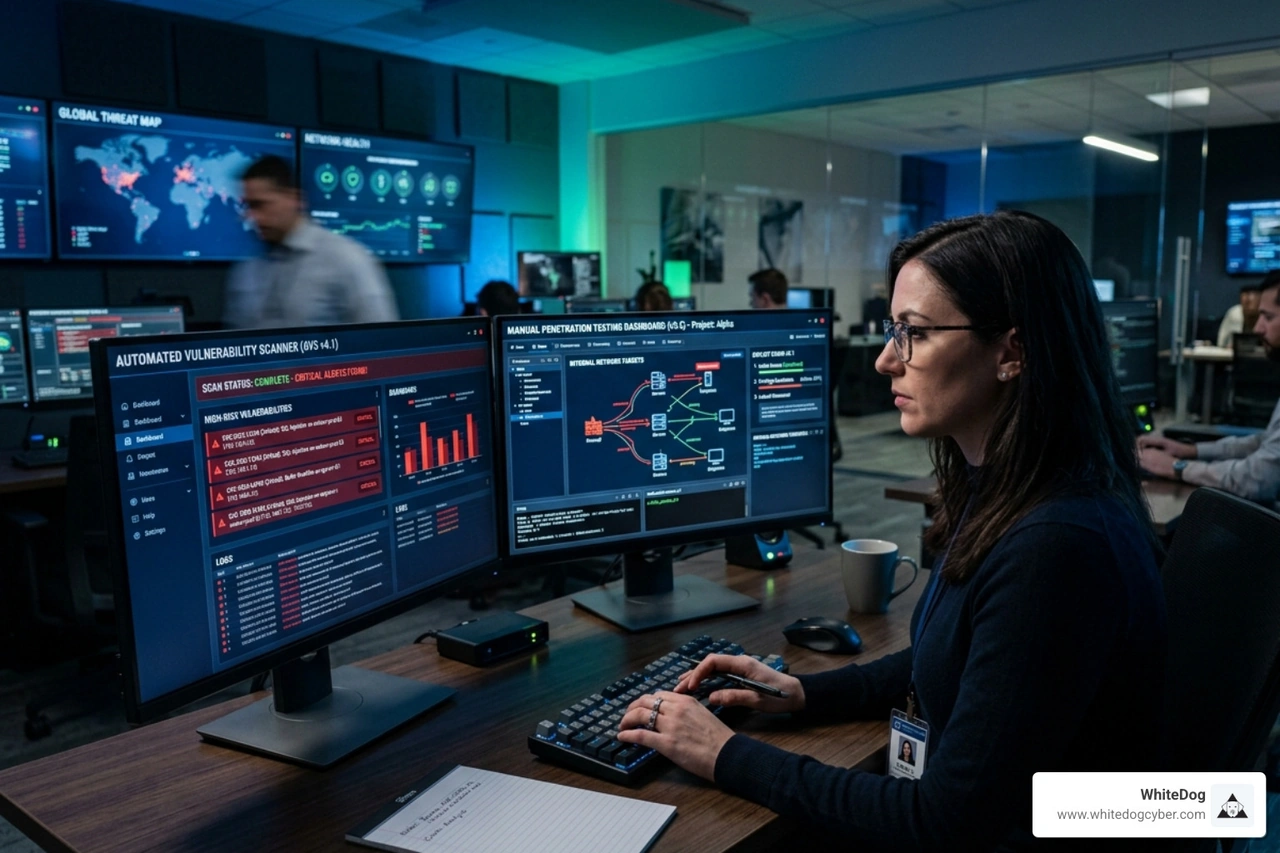 Manual vs. Automated Testing comparison chart - penetration testing services Manual vs. Automated Testing comparison chart - penetration testing services