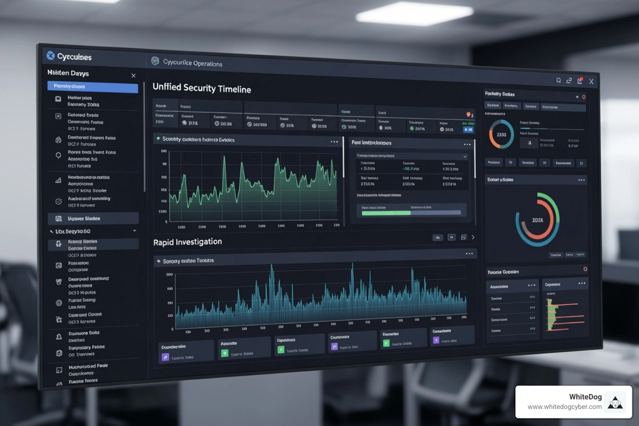 Unified security timeline showing correlated events across endpoints and networks for rapid investigation