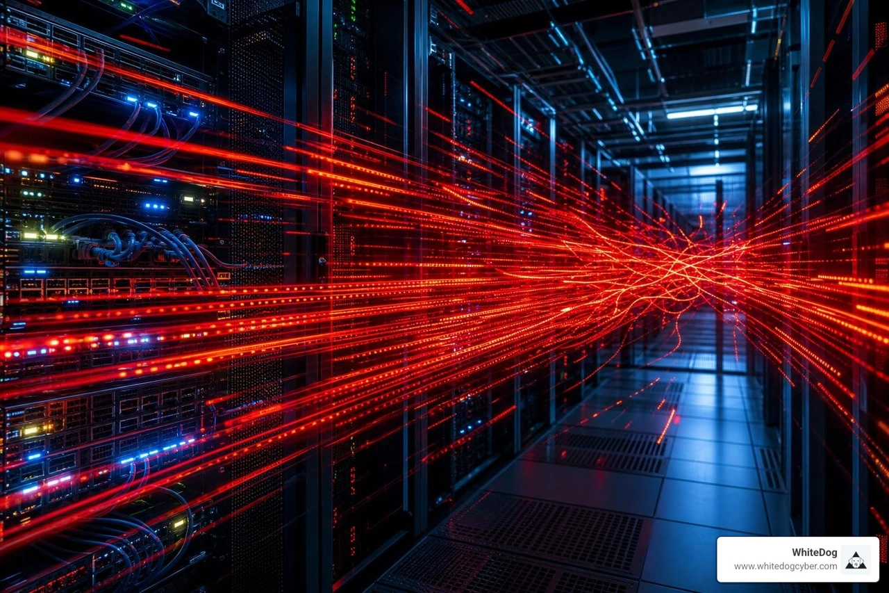 DDoS traffic flood overwhelming network servers and edge routers DDoS traffic flood overwhelming network servers and edge routers