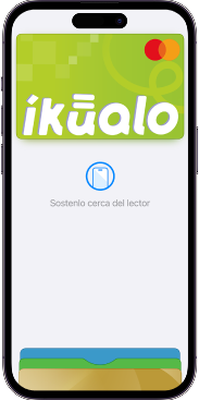 Pantalla de la app de íkualo con la tarjeta Mastercard
