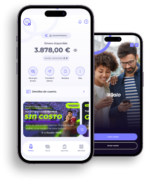 Dos móviles mostrando la app de íkualo