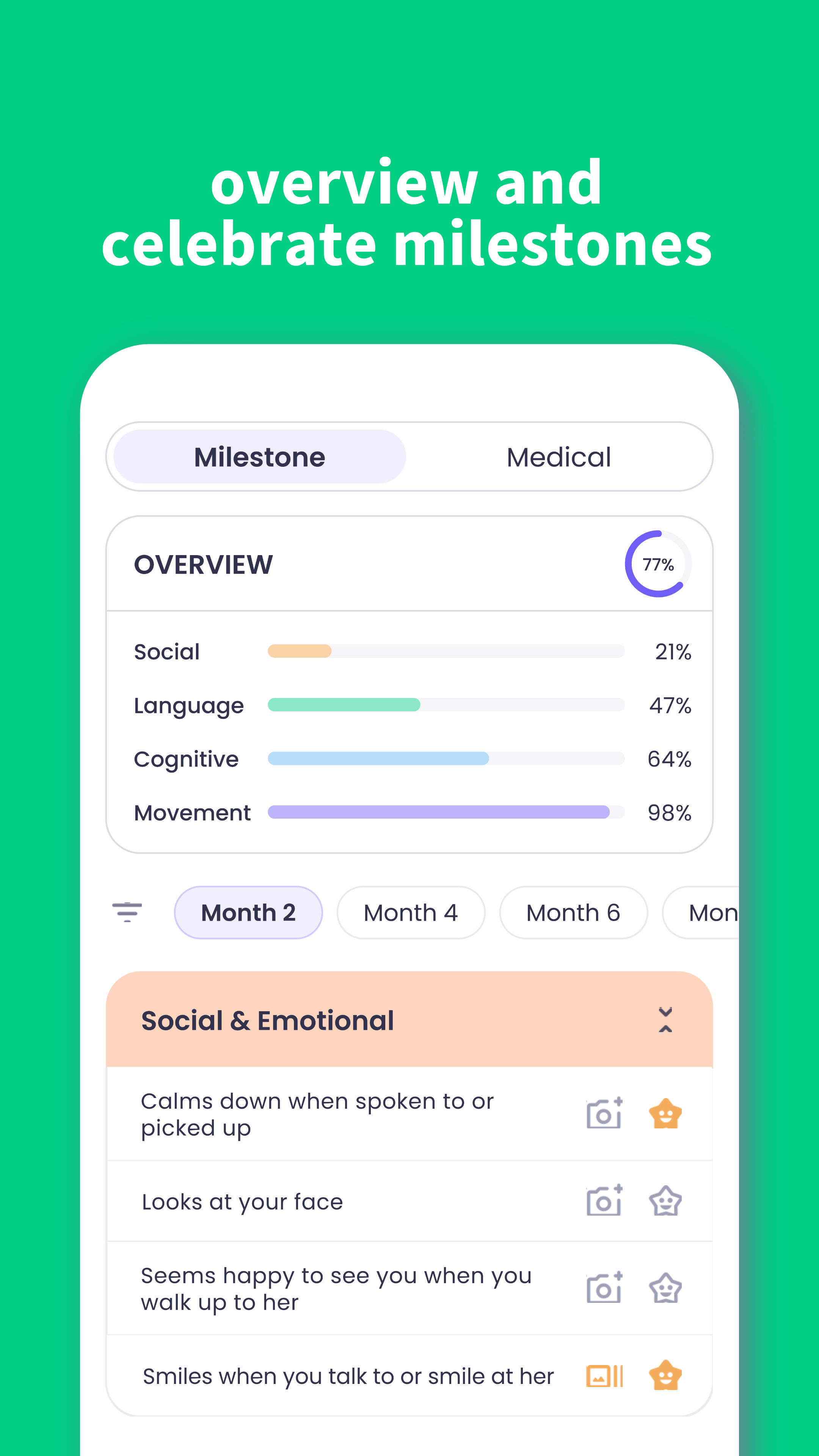 Luvu Family - AI baby & pregnancy tracker. Have a peace knowing that your baby's development goes aligned with WHO milestones.