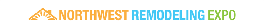Logo featuring an orange house roof icon with the text Northwest Remodeling Expo in orange, blue, and green.