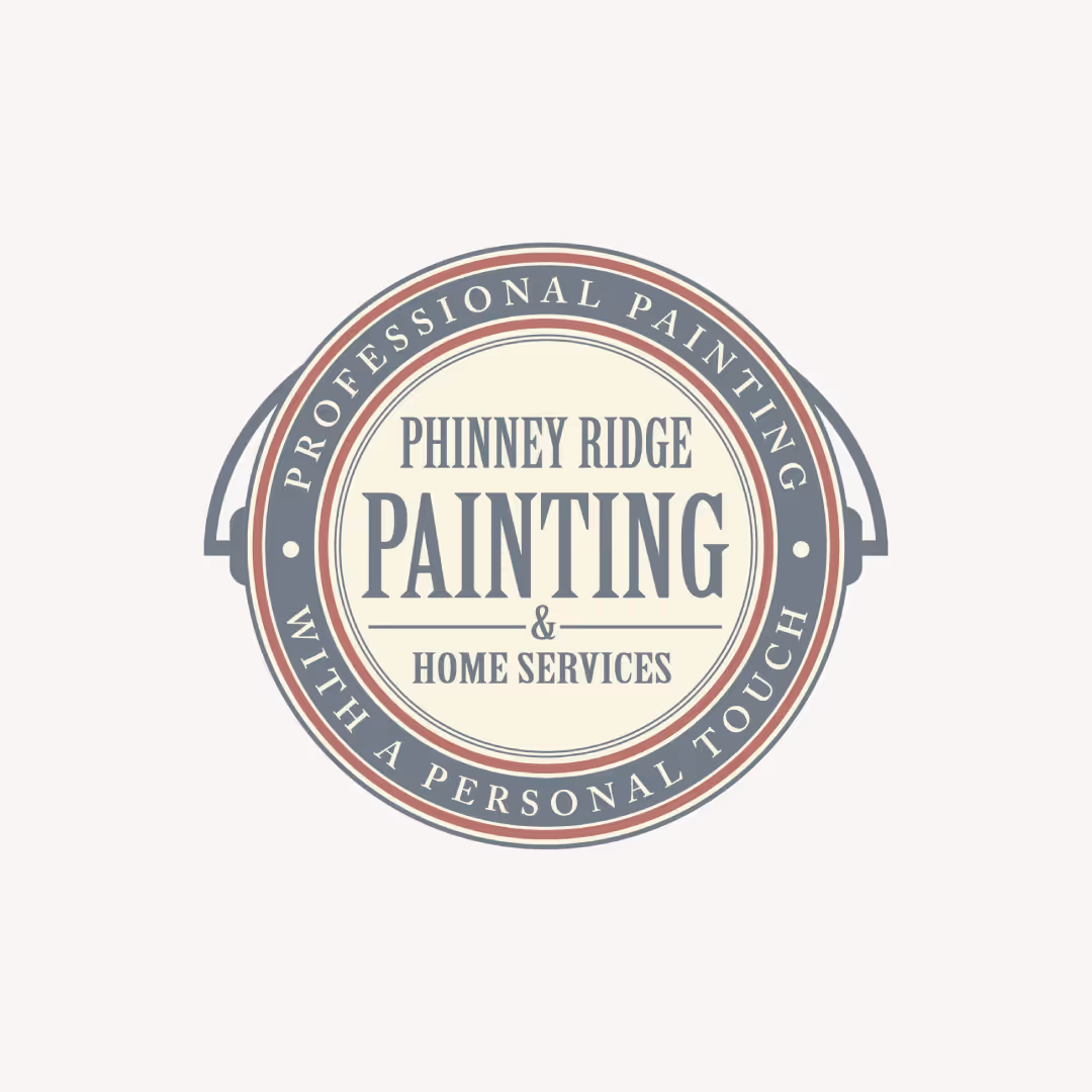 Circular logo with text Phinney Ridge Painting & Home Services and professional painting with a personal touch.