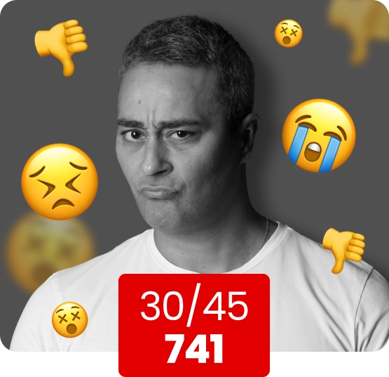 Professor Jubilut triste Foto para Aprova Total, preparatório Enem.