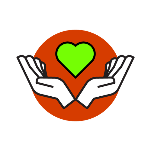 Icon of a heart in hands