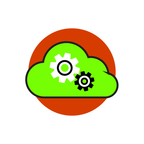 Icon of a cloud with gears