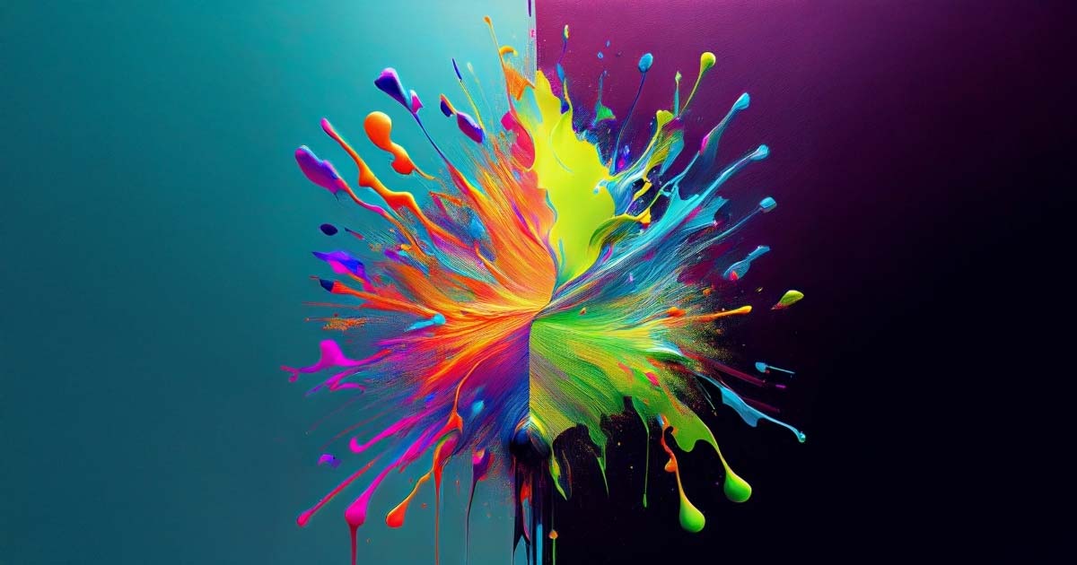 Paint splashes turn into a beautiful piece of art