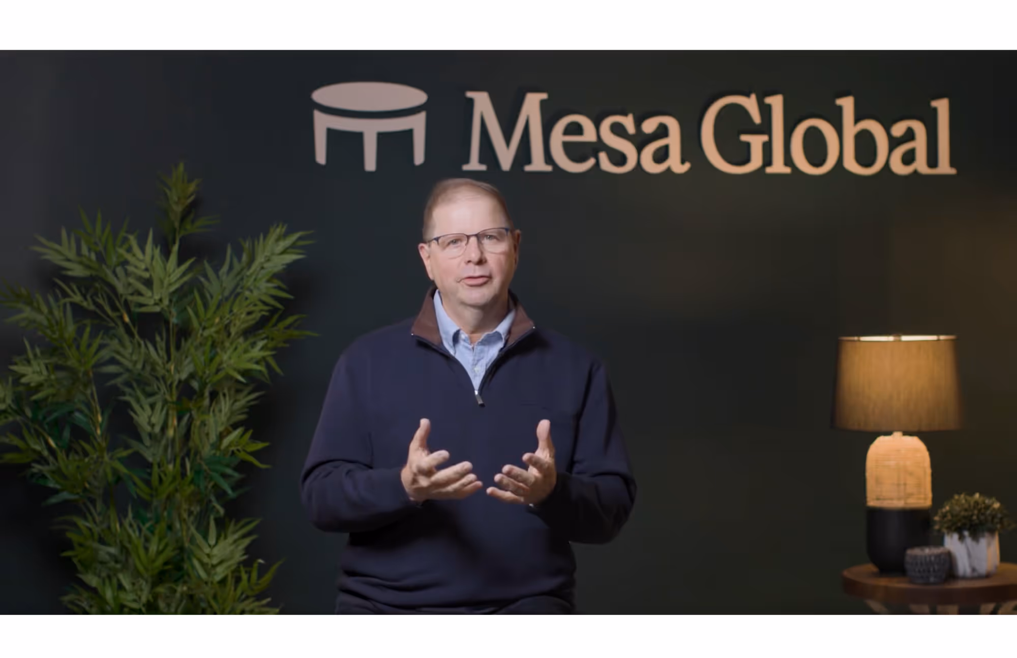 John Bernard, Mesa Global's President, talking expressively