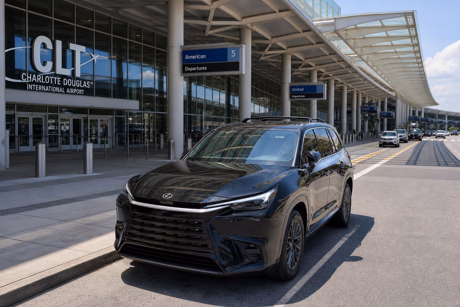 Lexus SUV airport transportation at Charlotte Douglas International (CLT)