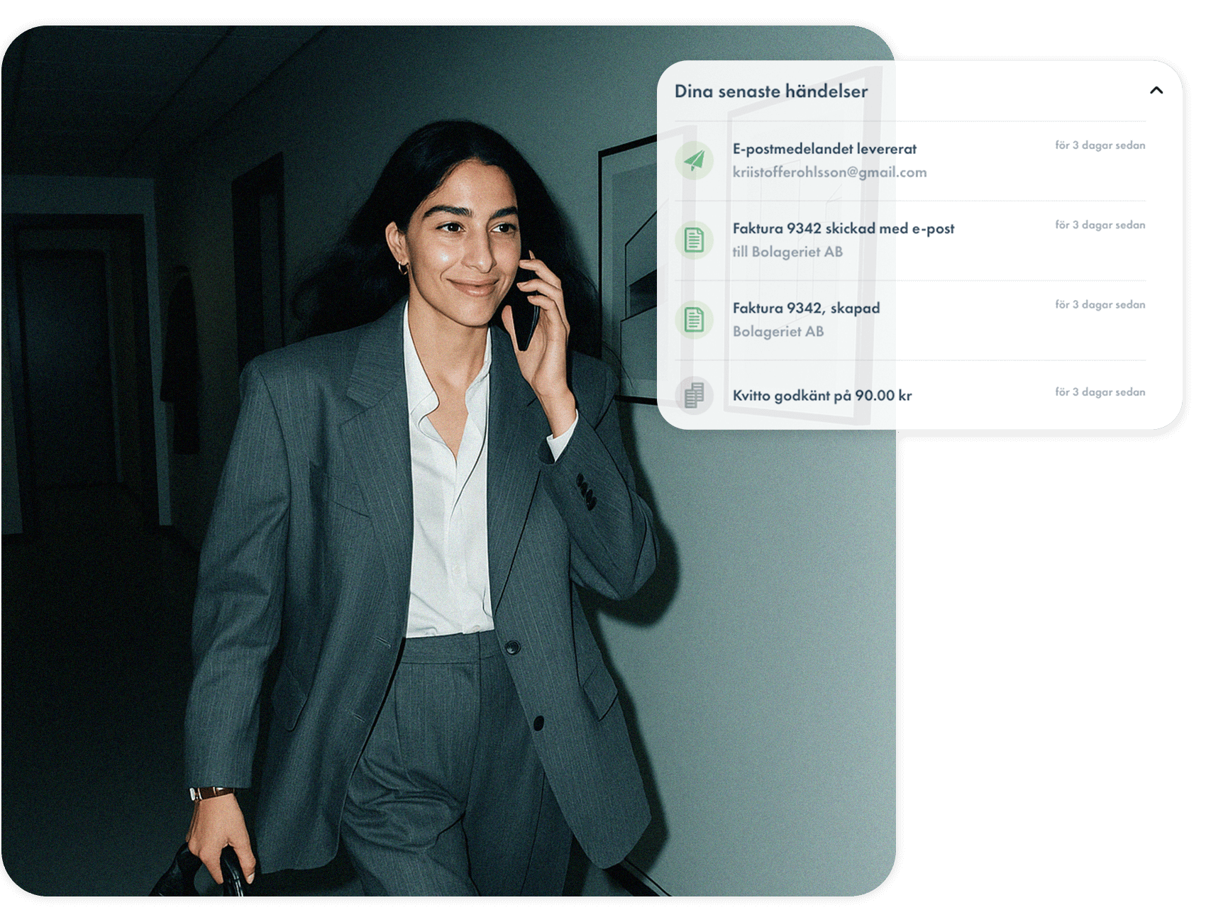 A women in her office doing great business.