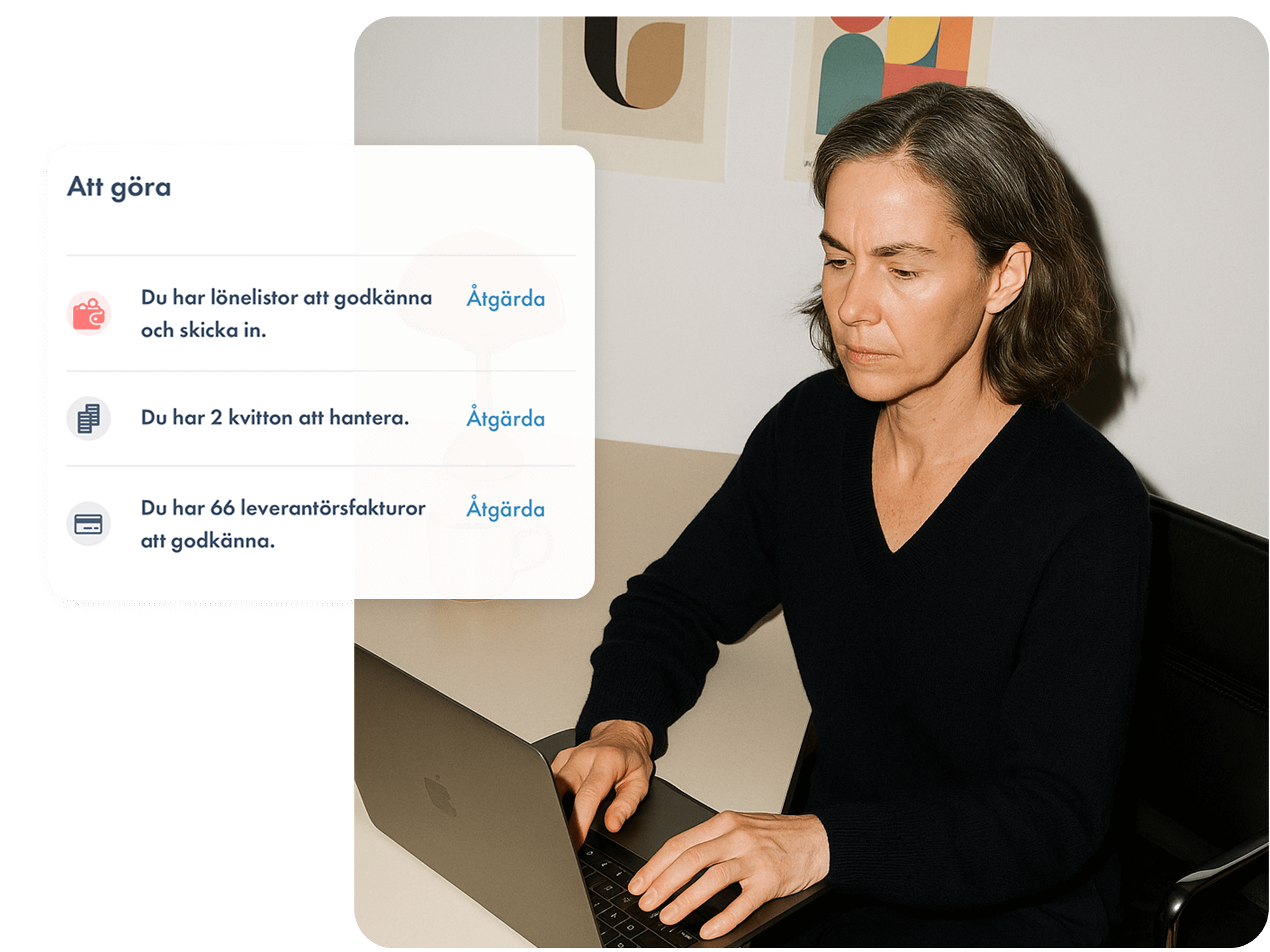 A women in her office doing great business.