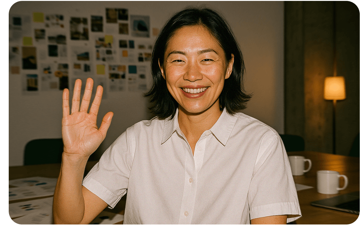 A women in her office doing great business.