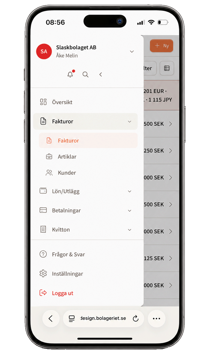 Bolageriet-appen i mobilen