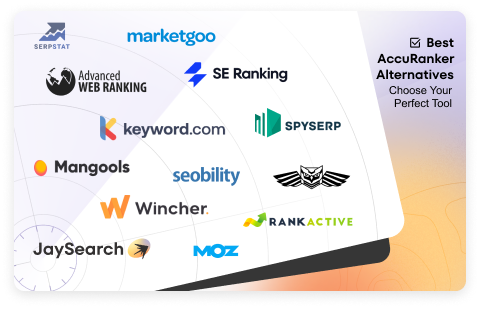 Logos of the most effective alternatives to AccuRanker