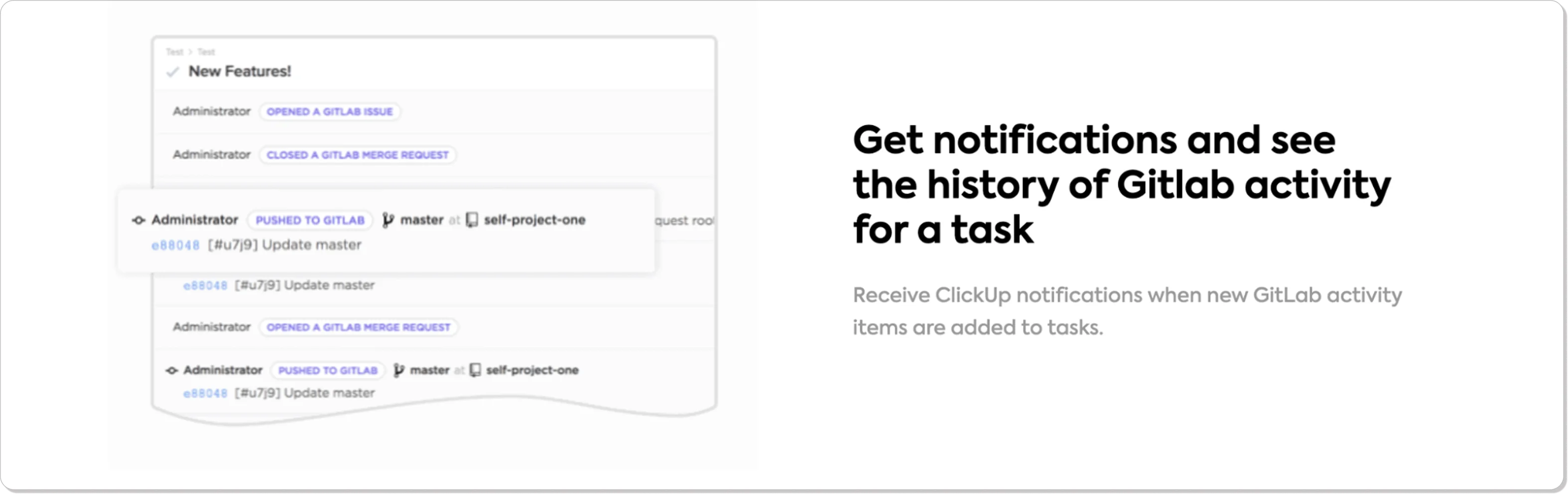 ClickUp page showing GitHub integration benefits