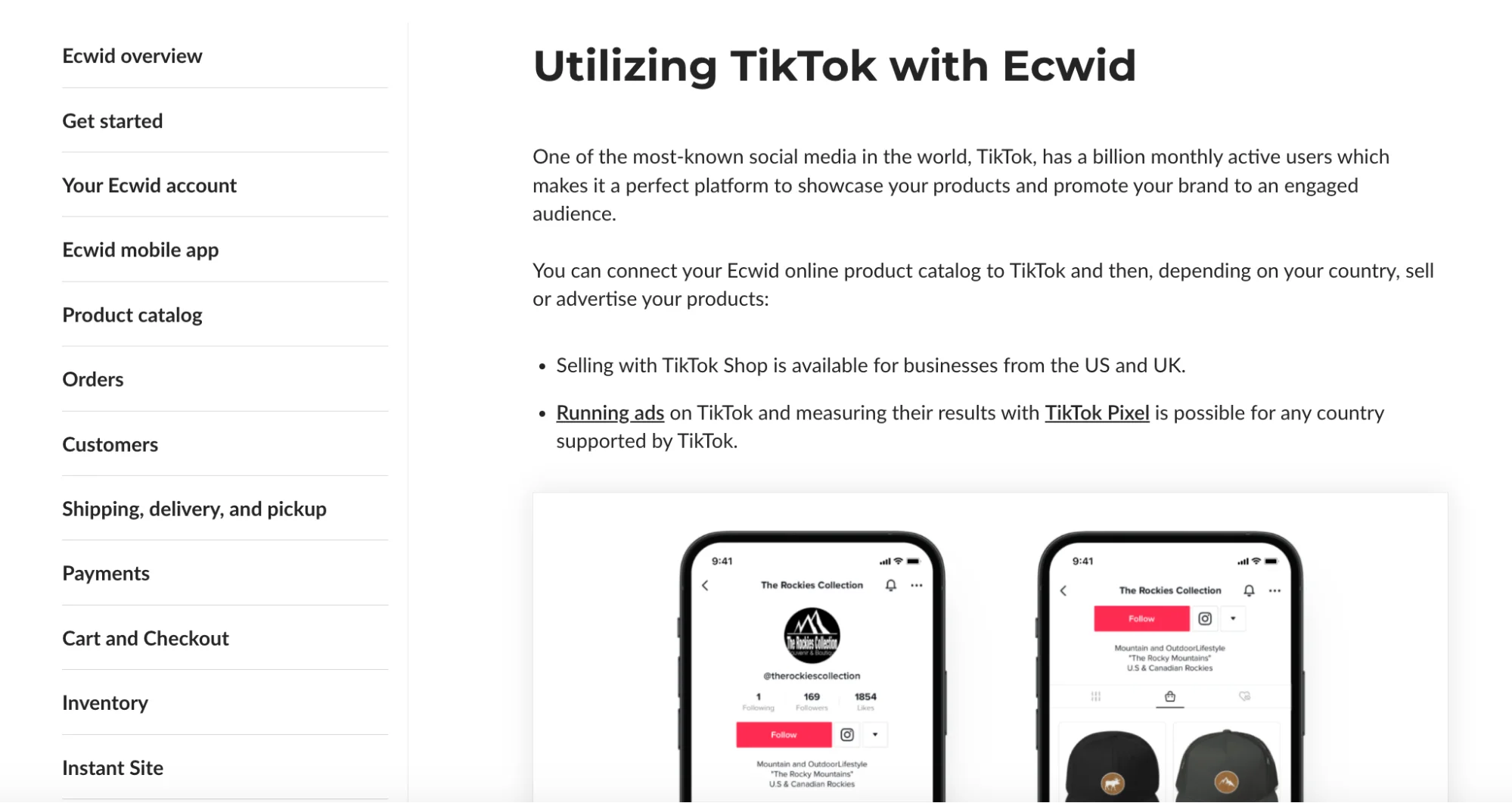 Ecwid product knowledge base — example of MoFu content strategy for SaaS companies
