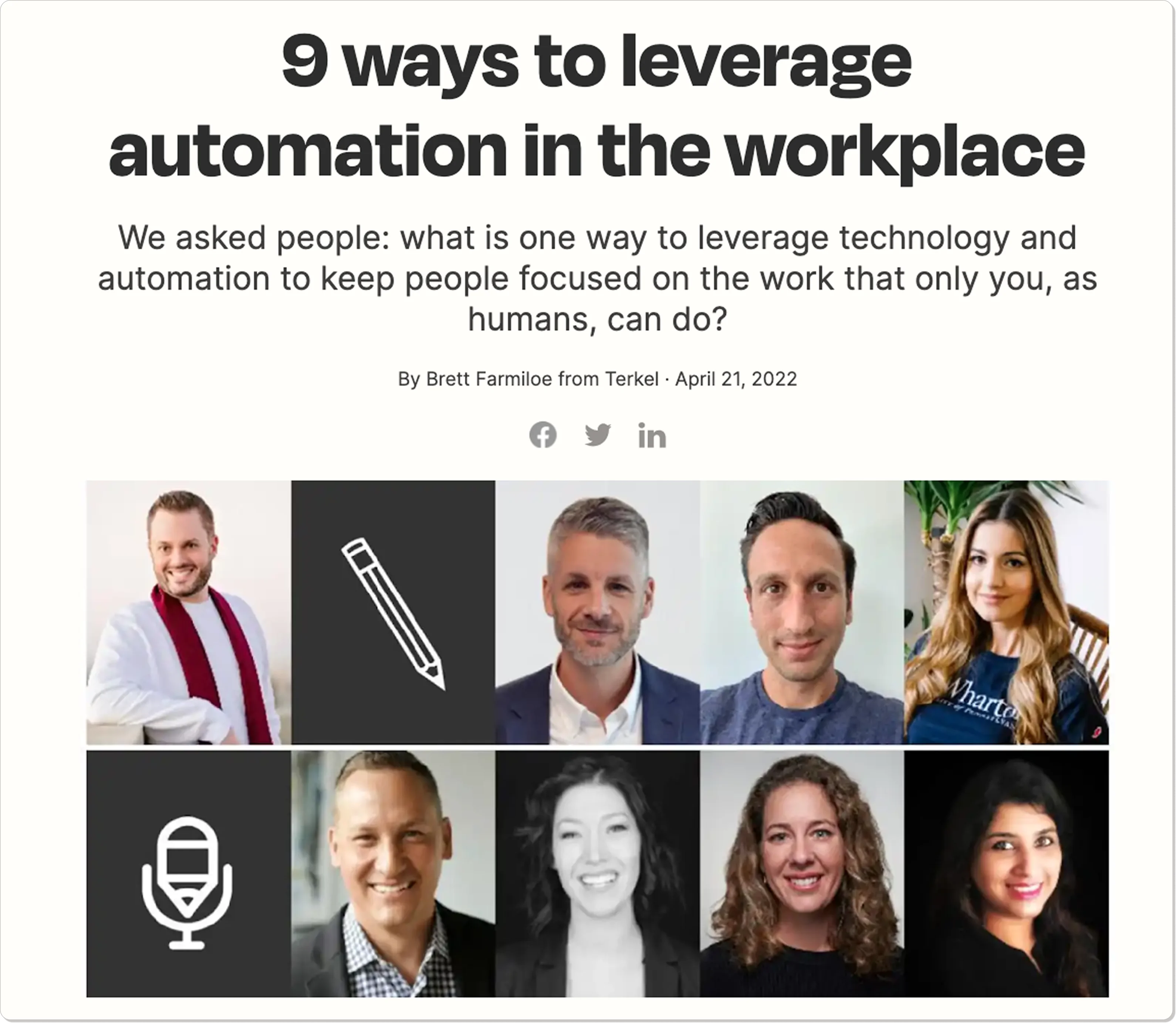 Zapier post showing expert images for trust-building