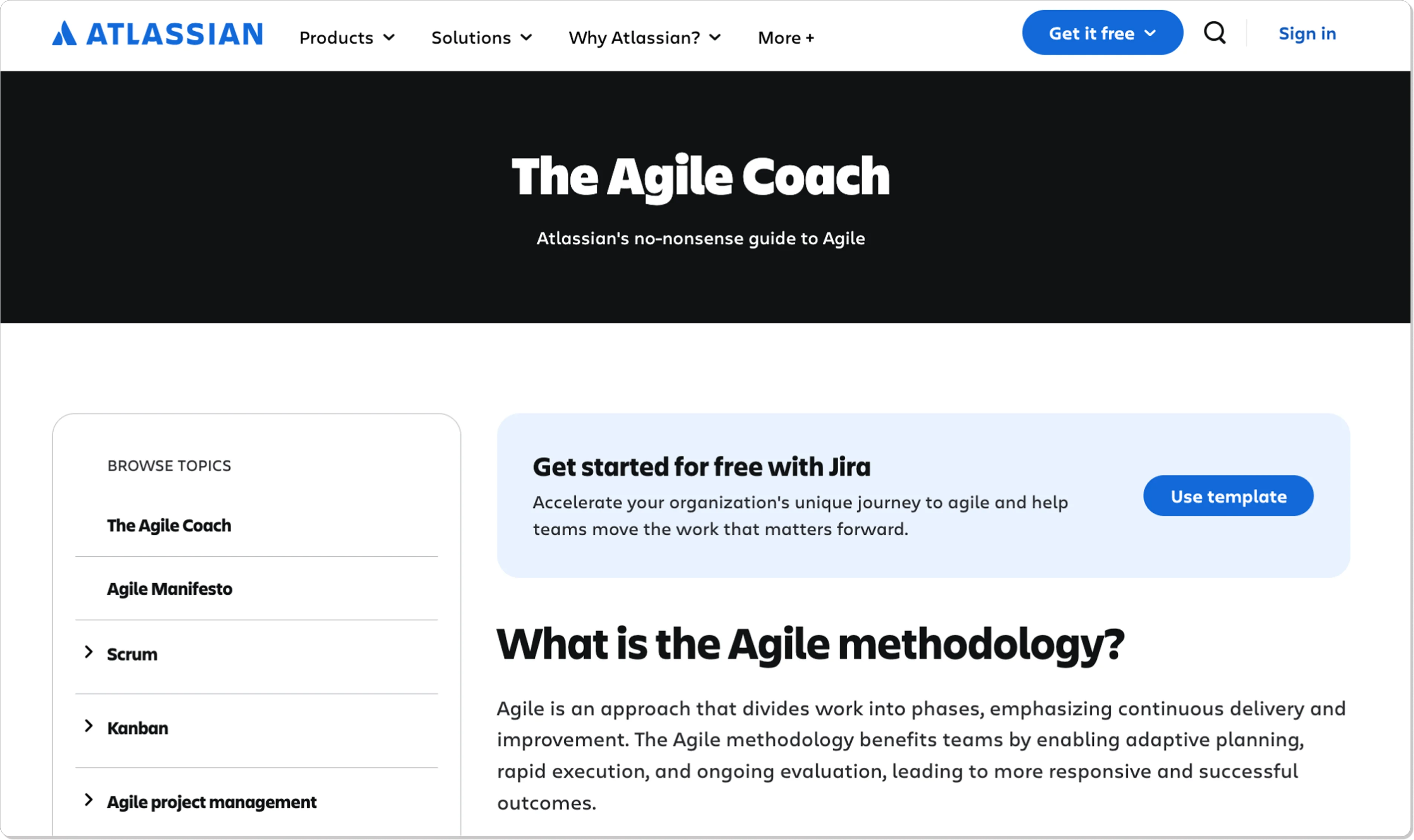 Atlassian’s pillar page — B2B SaaS content marketing strategy