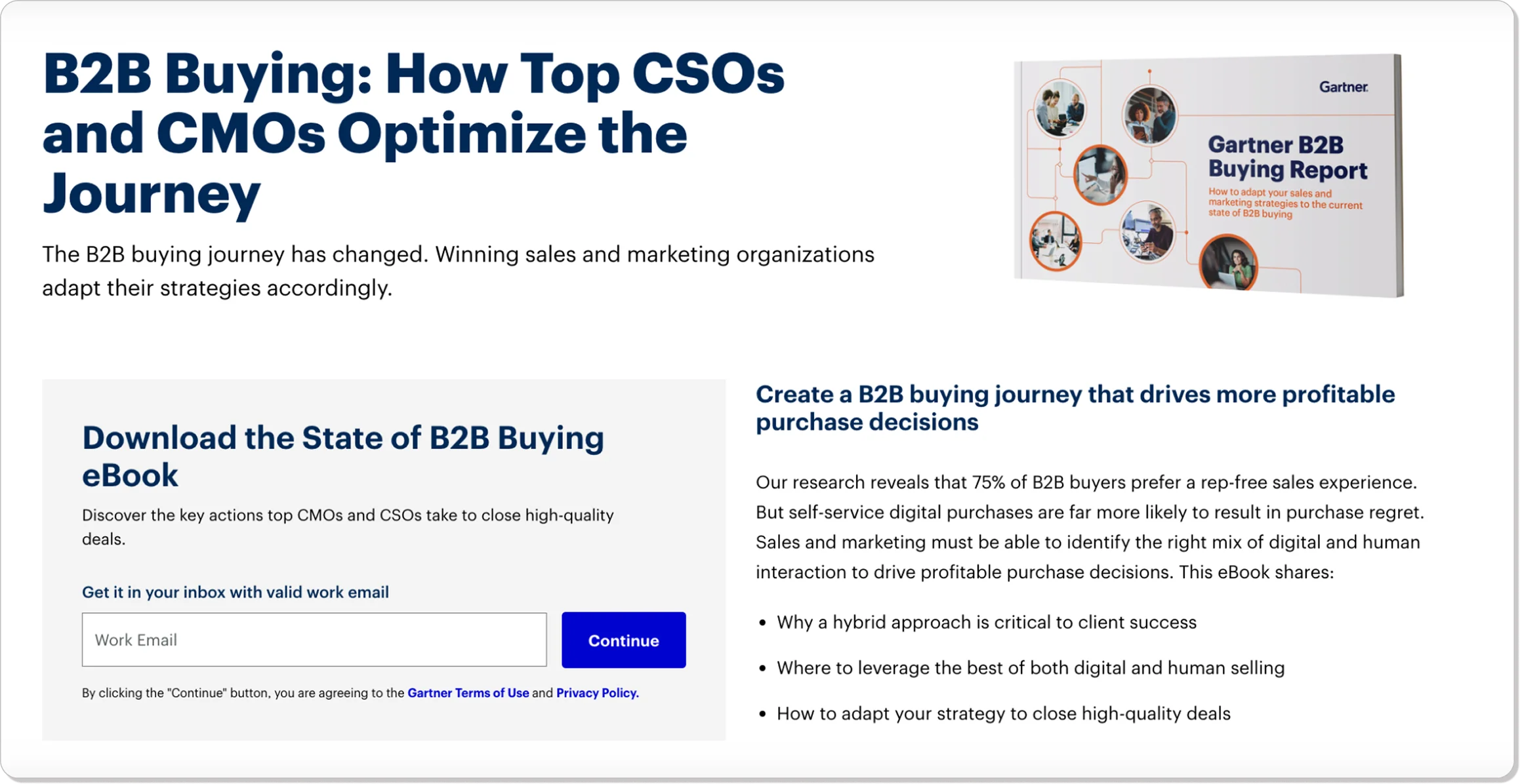 Gartner B2B report on optimizing the buying journey