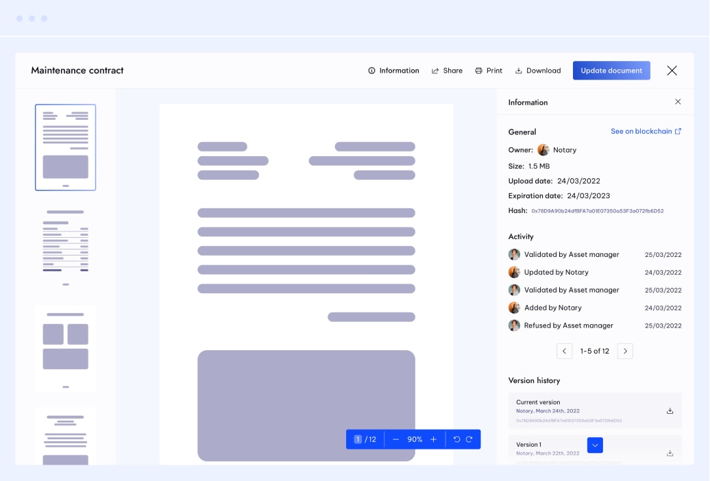 Dashboard mockup