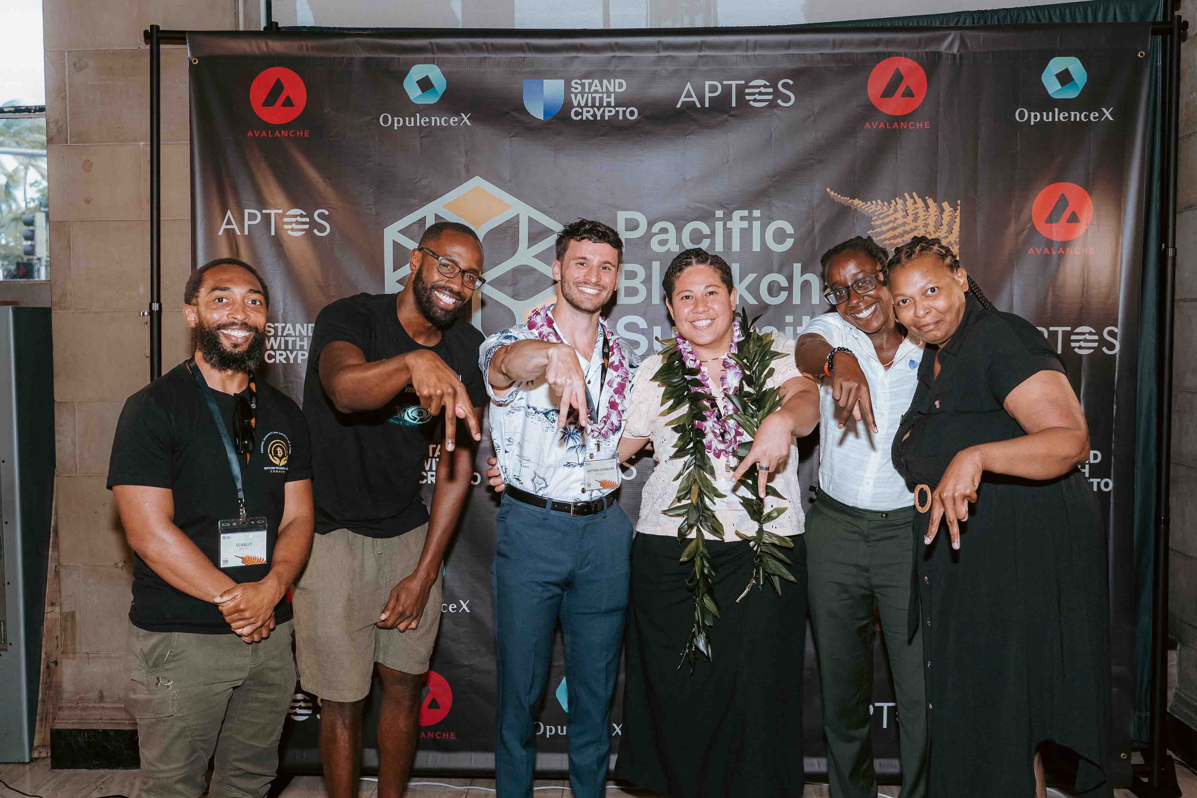 Matthew Schneider with members of the Atlanta Blockchain Center at Pacific Blockchain Summit in Honolulu, Hawaii