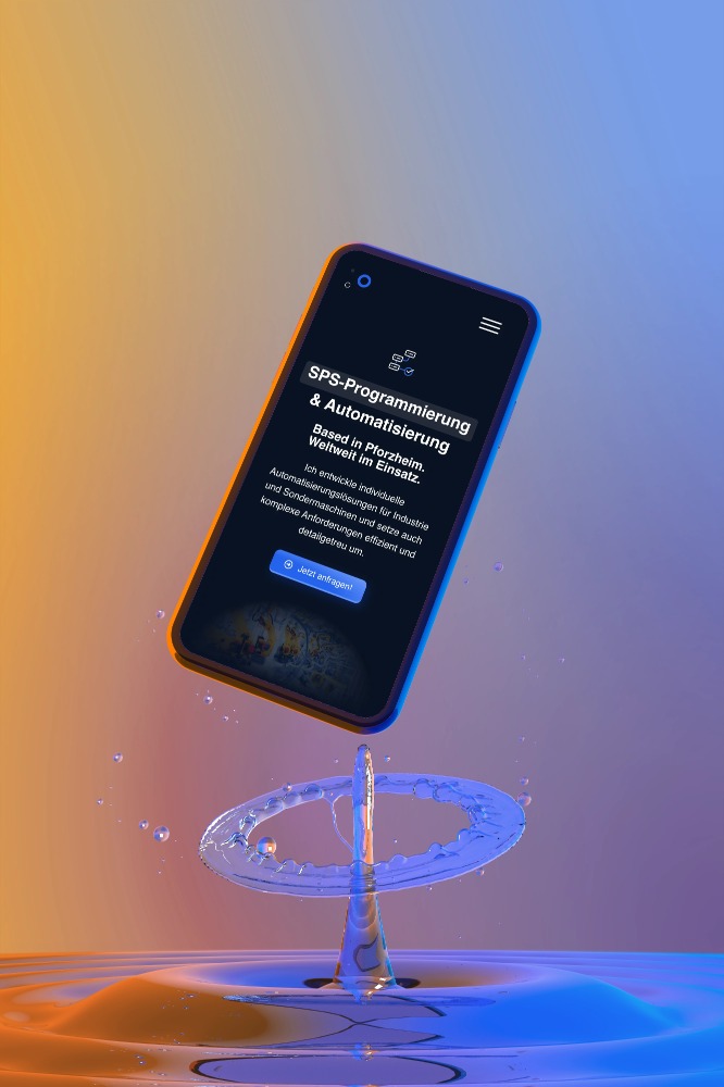 Smartphone mit der Website von Wenz Automatisierungstechnik