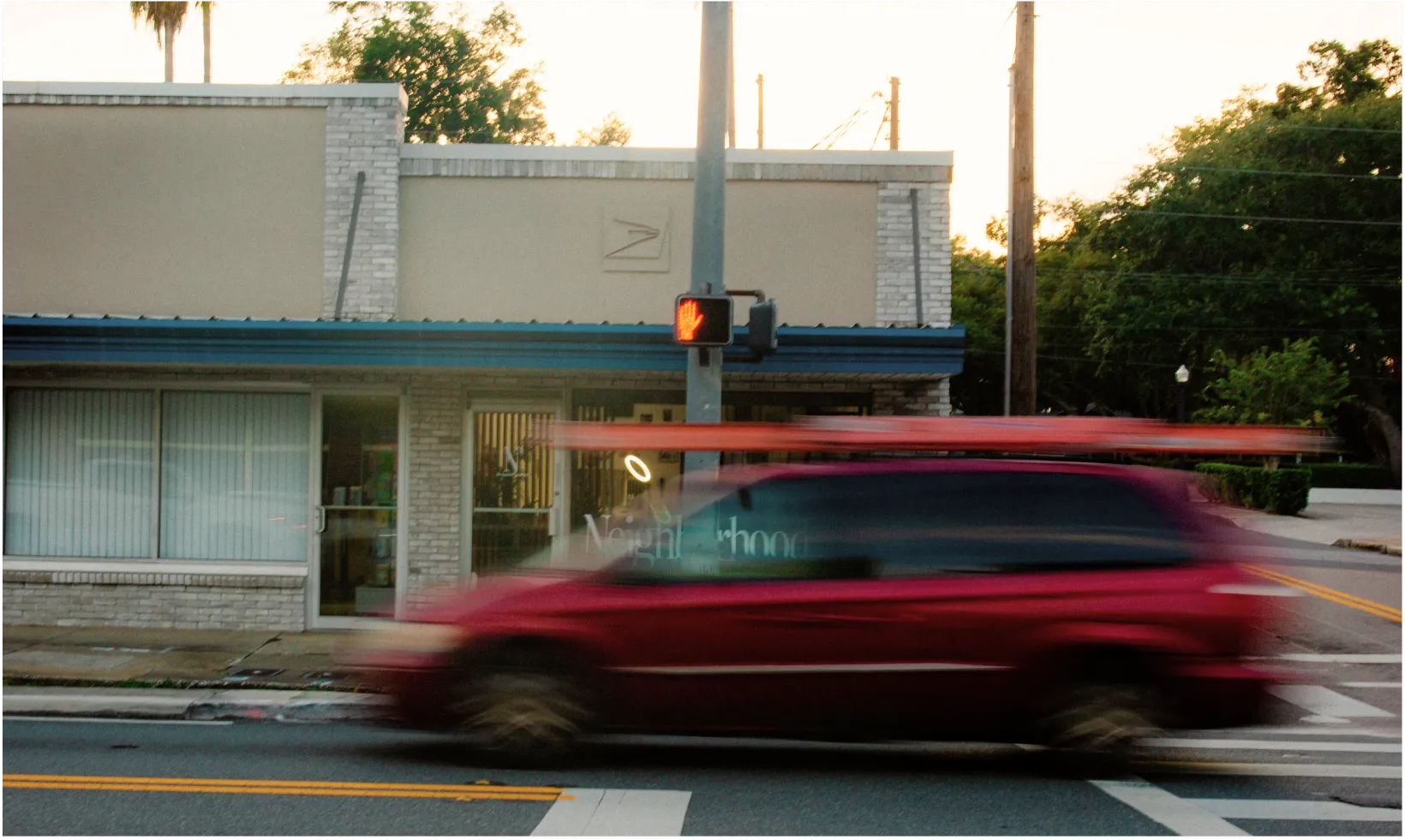 Exterior of Sam Paulson’s neighborhood barbershop studio in Lakeland, Florida