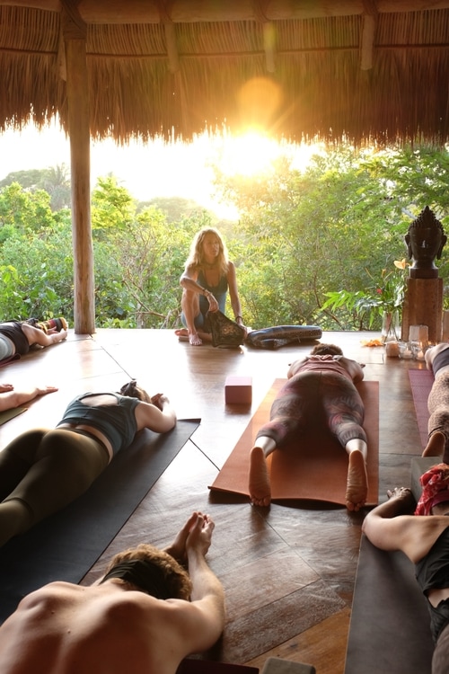 Janet leads a class in Haramara, Mexico