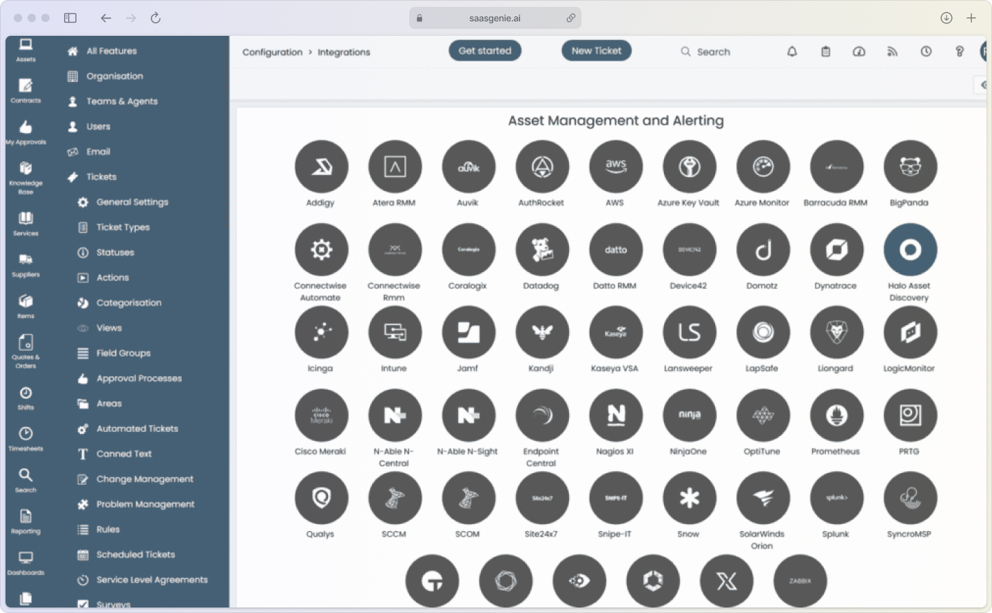 Screenshot of Halo ITSM Asset Management dashboard showing the asset register and device overview (2026).
