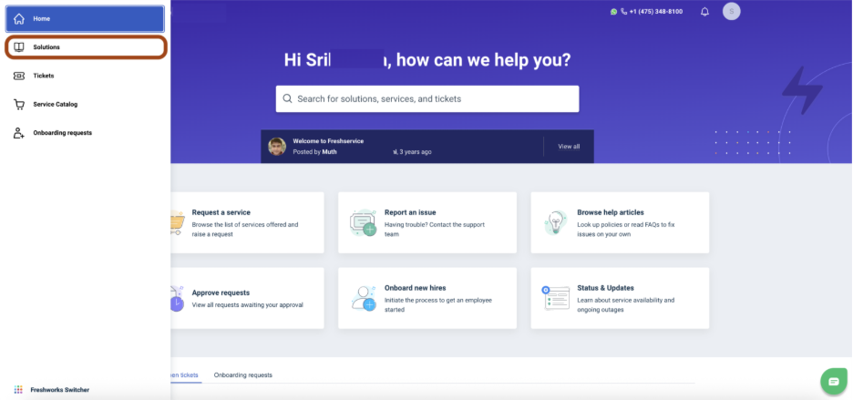 Setting up a Kbase in your service desk | Freshservice Solutions : Freshservice Support
