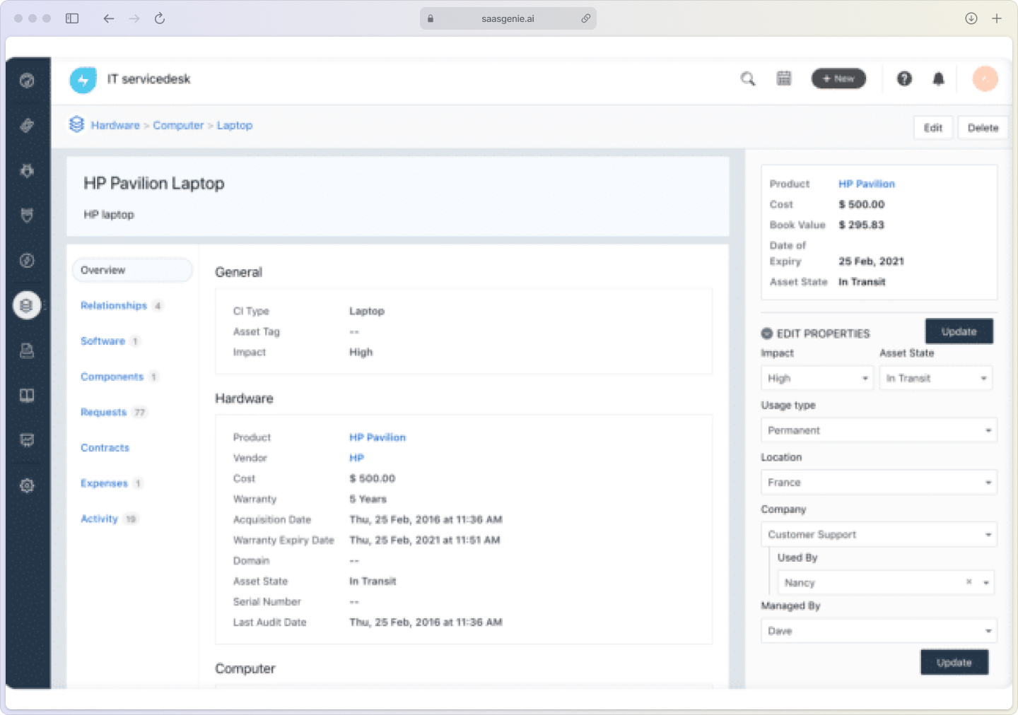 Freshservice collaboration interface showing cross-team discussion thread and shared problem ownership for root cause investigation